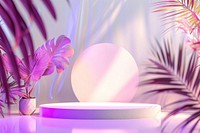 Neon background purple plant lighting.