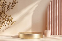Luxury background gold pink cosmetics.