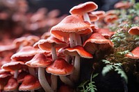  Plant background mushroom fungus red. AI generated Image by rawpixel.