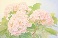  Hydrangea painting flower plant. AI generated Image by rawpixel.
