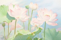  Lotus painting blossom drawing. AI generated Image by rawpixel.