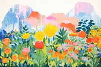  Colorful garden art painting outdoors. AI generated Image by rawpixel.