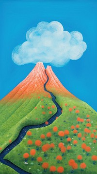 Apls mountain with flowers outdoors volcano nature. AI generated Image by rawpixel.
