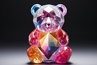 Rainbow cute teddy bear crystal art representation.