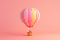 3d render icon of cute colorful hot air balloon aircraft transportation celebration.