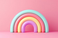 3d render icon of cute rainbow architecture spectrum idyllic.