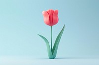 3d render icon of minimal cute tulip flower plant inflorescence.