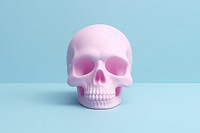 3d render icon of minimalist cartoon skull anatomy purple spooky.