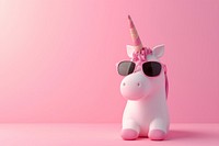 3d render icon of minimalist cartoon unicorn representation celebration investment.