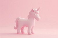 3d render icon of minimalist cute unicorn figurine mammal animal.
