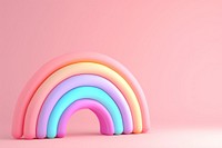 3d render icon of pastel cute rainbow spectrum idyllic circle.