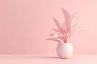 3d render icon of pastel plant petal vase decoration.