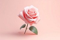 3d render icon of rose flower plant inflorescence.