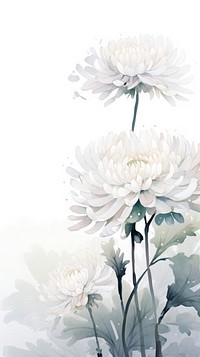 Flower chrysanths outdoors painting.