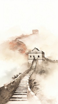 Great wall of china architecture staircase landscape.