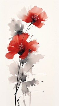 Painting flower poppy petal.