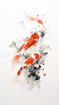 Fish koi painting animal.