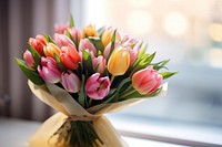 Beautiful bouquet of tulip flowers plant inflorescence arrangement.