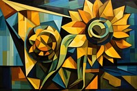 Sunflower painting art inflorescence.