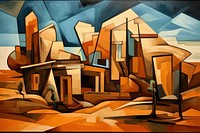 Desert painting art architecture.