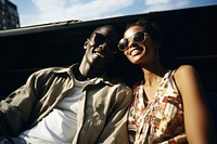 African mid-ages couple portrait photography sunglasses.