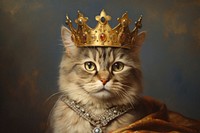 Cat wearing crown animal mammal pet. AI generated Image by rawpixel.