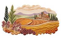 Tuscany landscape pattern art architecture.