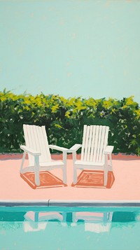 Summer backyard furniture painting outdoors. AI generated Image by rawpixel.