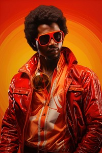 An african man model sunglasses portrait jacket.