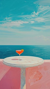 Cocktail painting outdoors horizon.