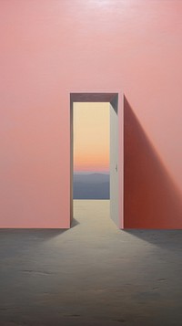 Sunrise architecture painting door.