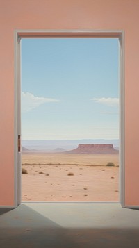The window with desert background outdoors nature architecture.