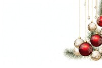 Christmas line horizontal border white background celebration accessories.