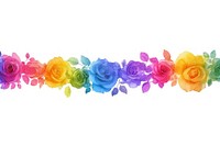 Rainbow rose line horizontal border backgrounds pattern flower.