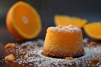 Orange minimal lava cake fruit food clementine.