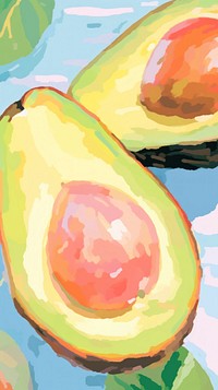 Avocado backgrounds painting fruit. AI generated Image by rawpixel.