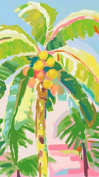Palm tree painting art backgrounds. 