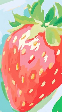Strawberry backgrounds painting cartoon. AI generated Image by rawpixel.