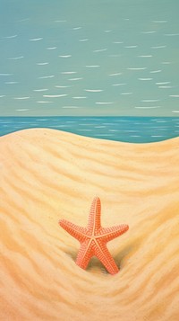 Starfish on the sand outdoors nature invertebrate. AI generated Image by rawpixel.