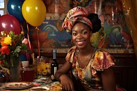 African woman on a birthday portrait adult smile. AI generated Image by rawpixel.