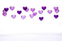 Purple hearts white background amethyst lavender.
