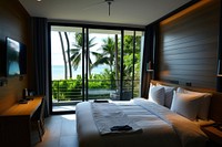 Window see phuket beach hotel room architecture.