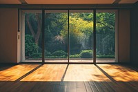 Large window see bbq in garden architecture flooring hardwood.