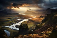 Landscape Iceland view outdoors nature tranquility.