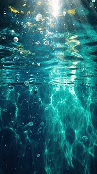 Ocean underwater reflection sunlight outdoors. 