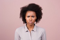 Black businesswoman sad face portrait photography adult.