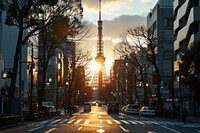 Tokyo tower light architecture landmark. AI generated Image by rawpixel.