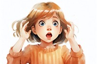 A girl suprised face expression portrait anime photography.