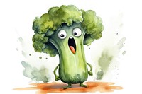 Broccoli surprised face expression vegetable plant food.