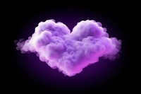  Light purple heart cloud black background chandelier. AI generated Image by rawpixel.